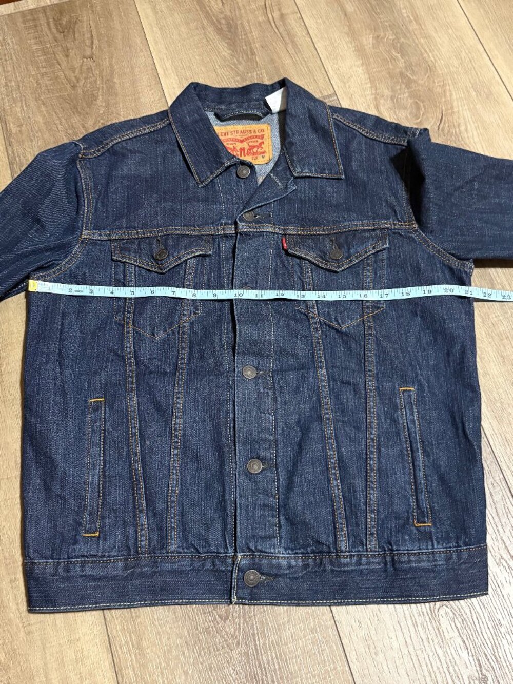 LEVI'S Trucker Jacket Men's Medium Dark Wash - Picture 9 of 12